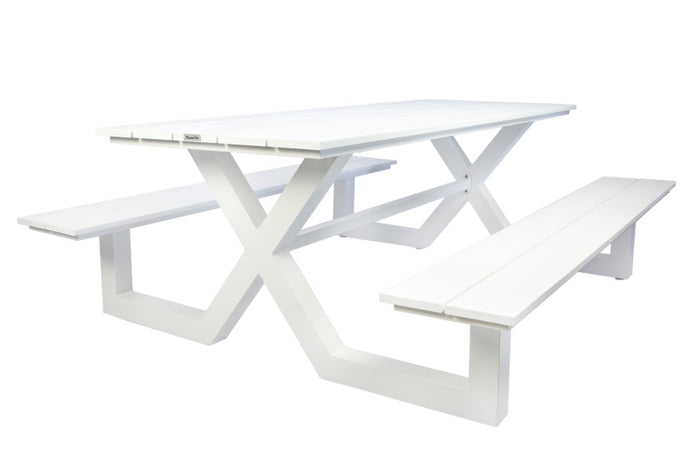 MaximaVida kunststof picknicktafel Hamburg 210 cm wit