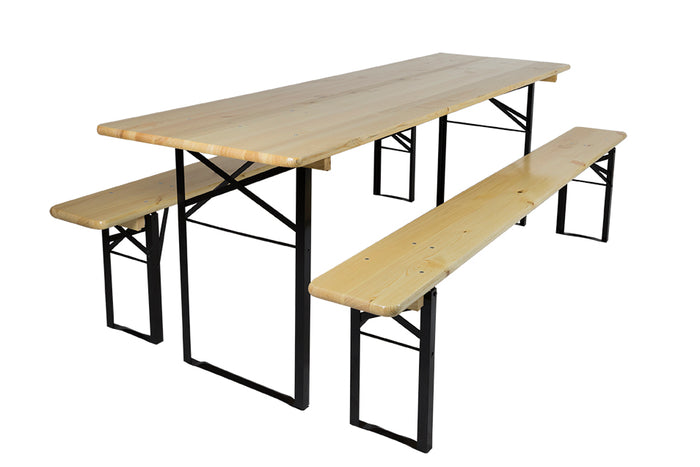 Inklapbare picknickset Berlijn 200 cm 3-laags blanke lak