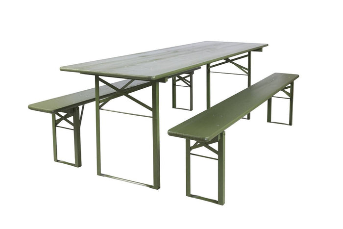 Inklapbare bierset Berlijn 200 cm olijfgroen