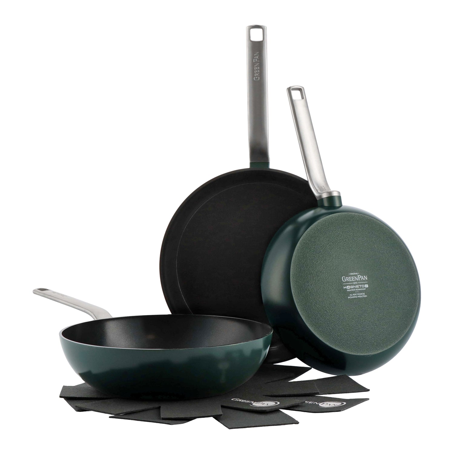 GreenPan Evolution Pannenset 3-delig + 2 Beschermers