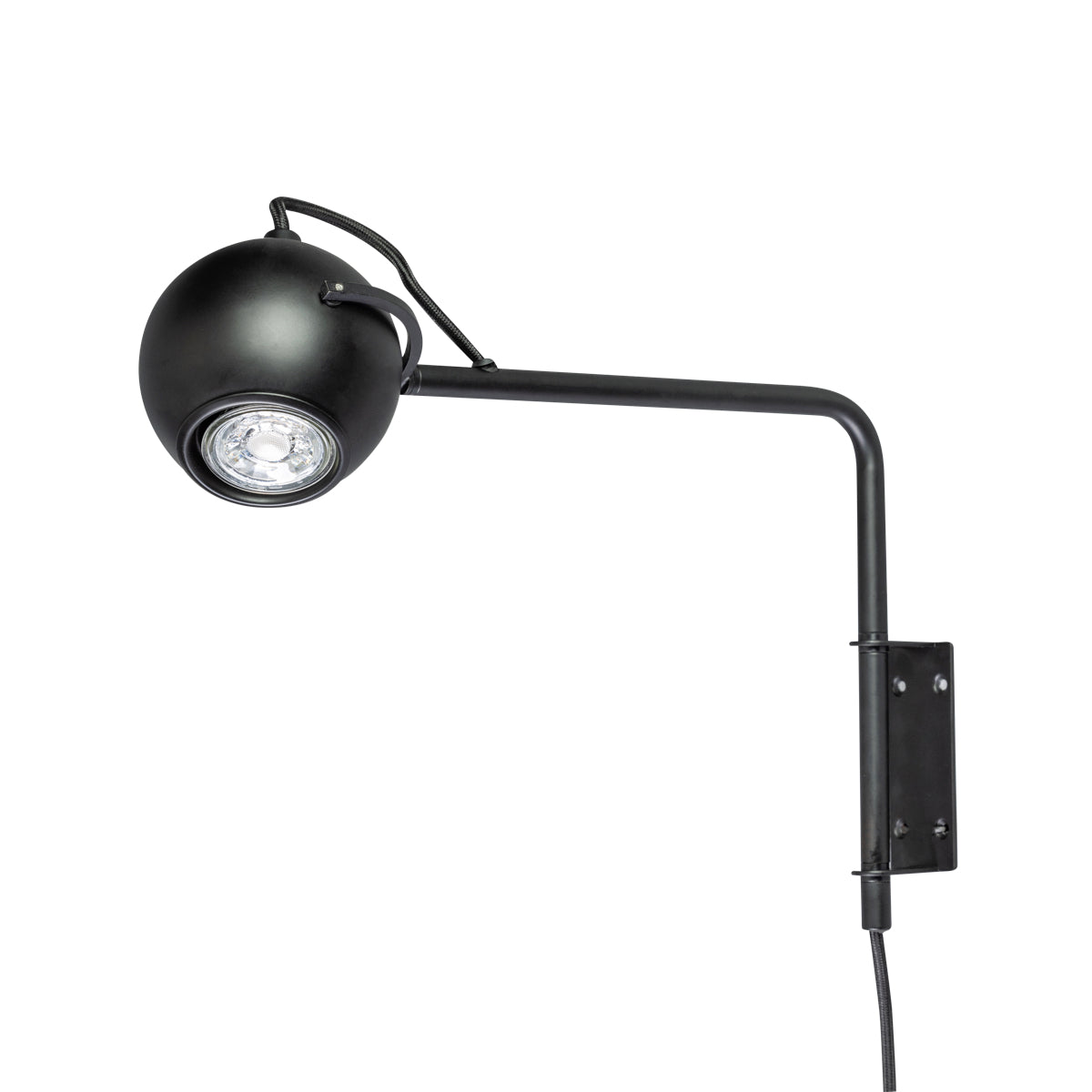 The Eye wandlamp - GU10 - Aan|Uit op kopje - Zwart