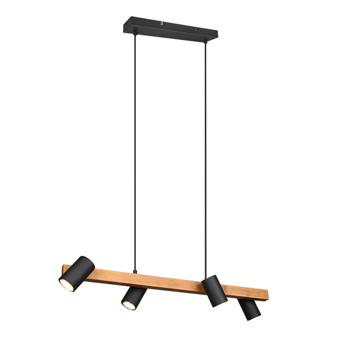 Trio Leuchten Marley Hanglamp 4x GU10 Mat Zwart