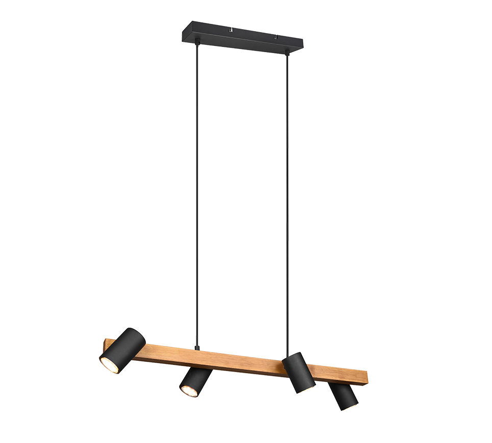 Trio Leuchten Marley Hanglamp 4x GU10 Mat Zwart