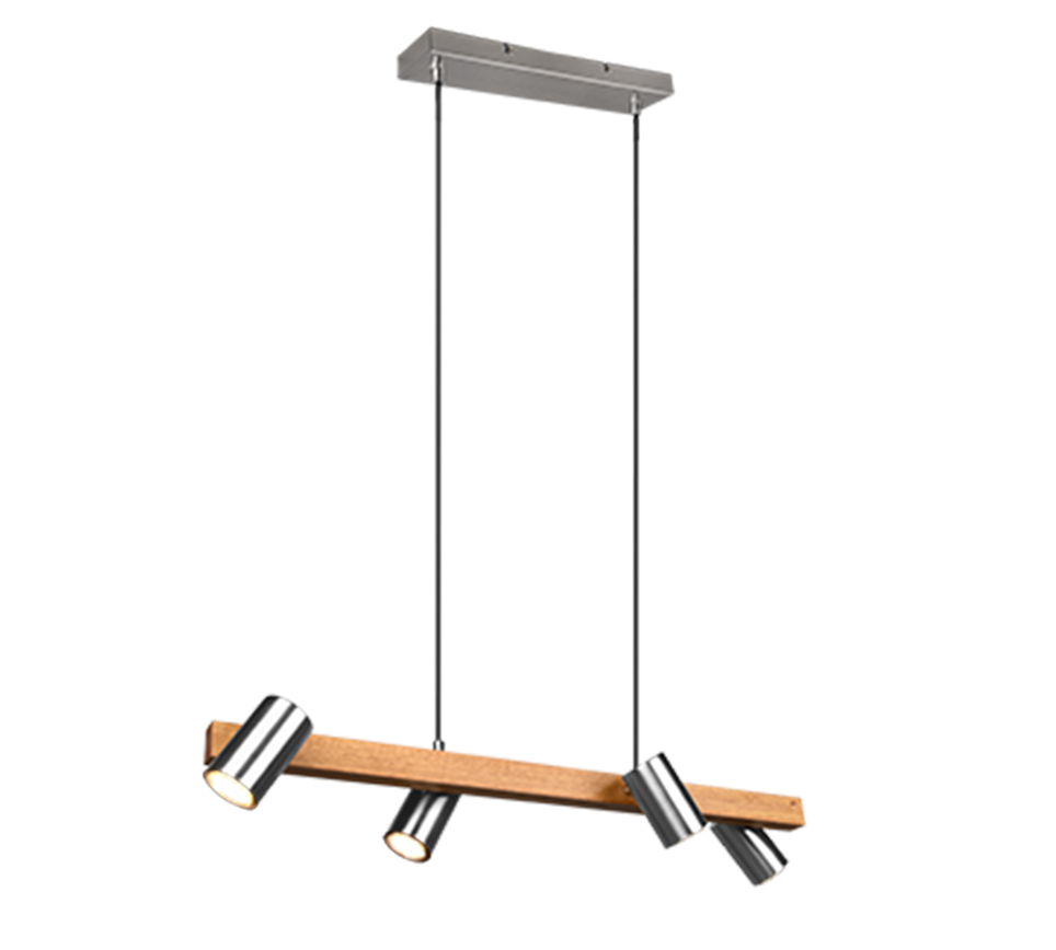 Trio Leuchten Marley Hanglamp 4x GU10 35W Nikkel
