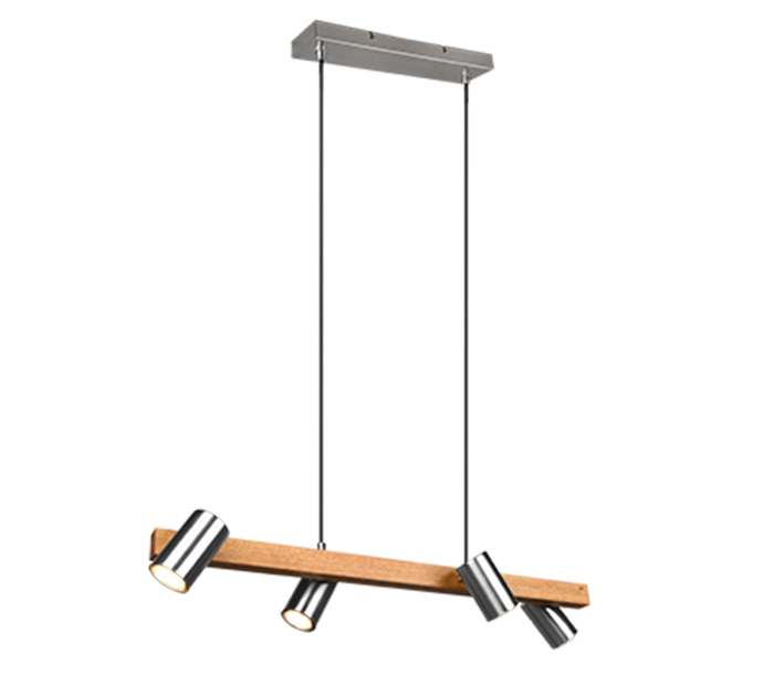 Trio Leuchten Marley Hanglamp 4x GU10 35W Nikkel