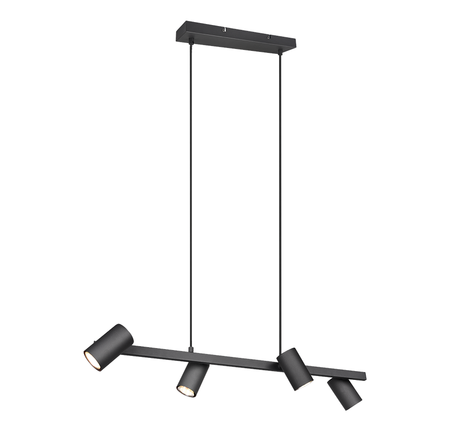 Trio Leuchten Marley Hanglamp 4x GU10 Mat Zwart