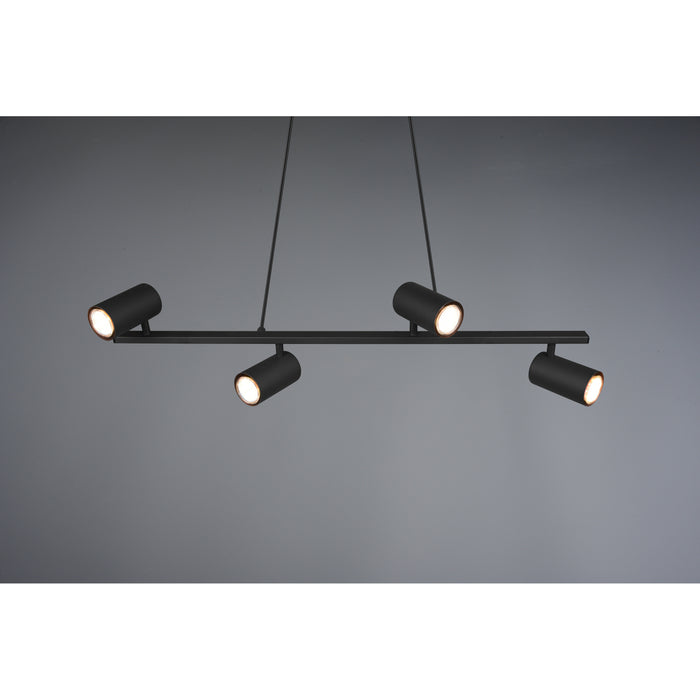 Trio Leuchten Marley Hanglamp 4x GU10 Mat Zwart
