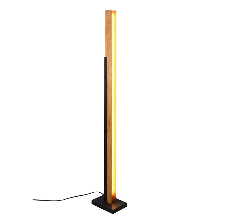 Trio Leuchten Kerala - Vloerlamp - Zwart -- Hout