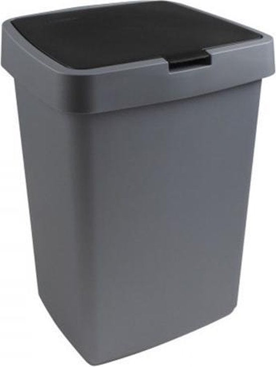 DELTA PRULLENBAK GRIJS-ZWART 50L 39 x35 x56 cm