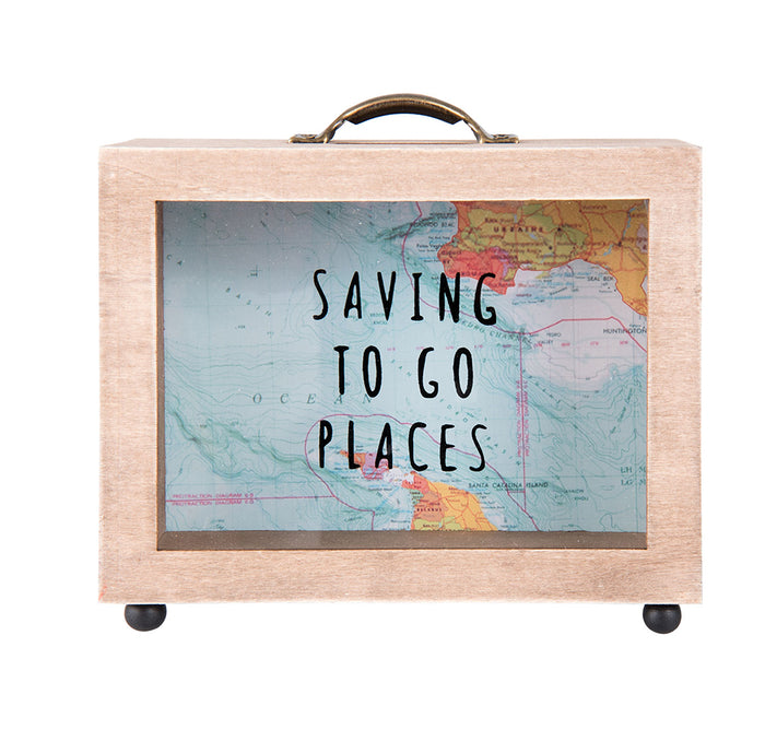 Clayre & Eef Spaarpot 18x7x17 cm Bruin MDF