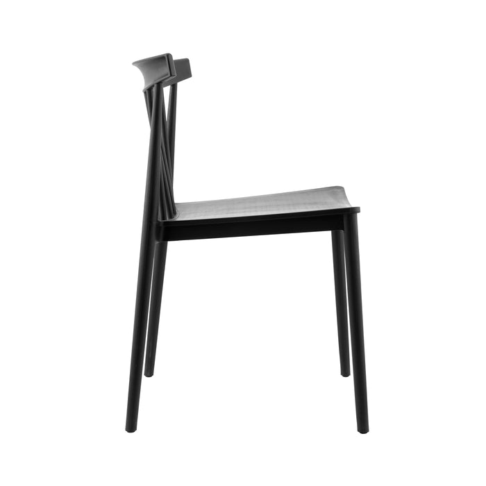 Giga Meubel - Tuinstoelen Stapelbaar - Zwart - Kunststof - Set van 2