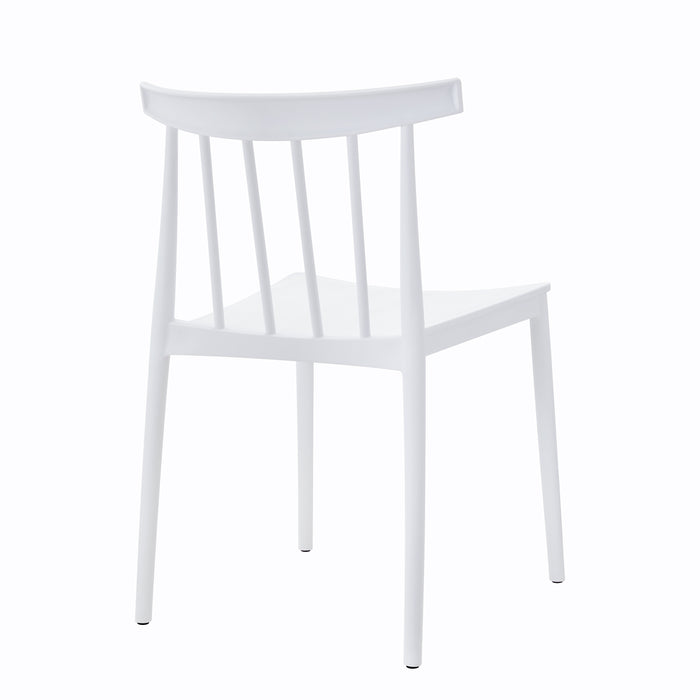Giga Meubel - Tuinstoelen Stapelbaar - Wit - Kunststof - Set van 2