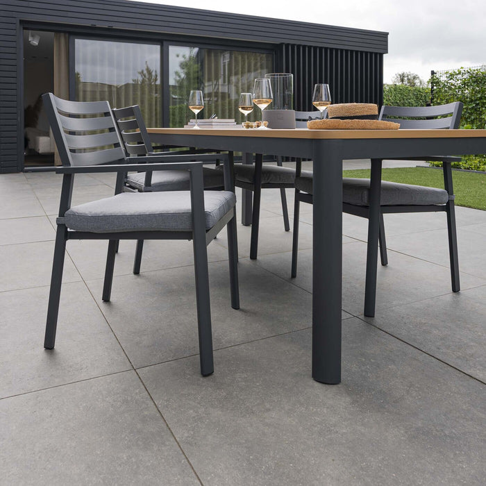 Giga Meubel - Stapelbare Tuinstoel - Aluminium Antraciet - Stoel Joris