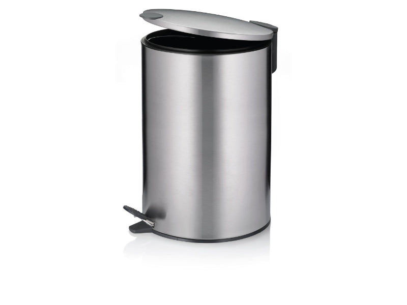 Kela Pedaal Afvalemmer, 12 L, Zilver | Mats