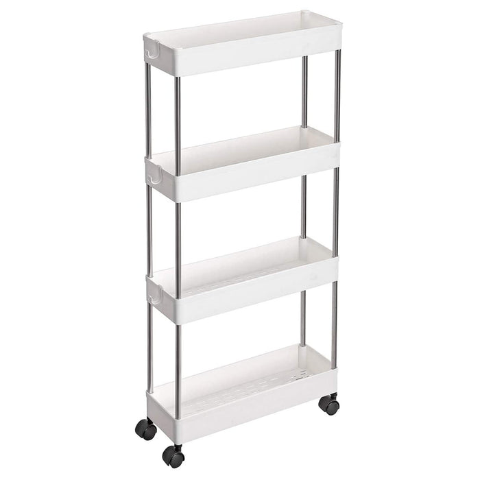 Opbergtrolley - 4 niveaus - 40x86x12.5 cm - wit