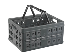 SUNWARE SQUARE VOUWKRAT MET 2 HANDGREPEN 32L ANTRACIET 49x36x24,5 cm