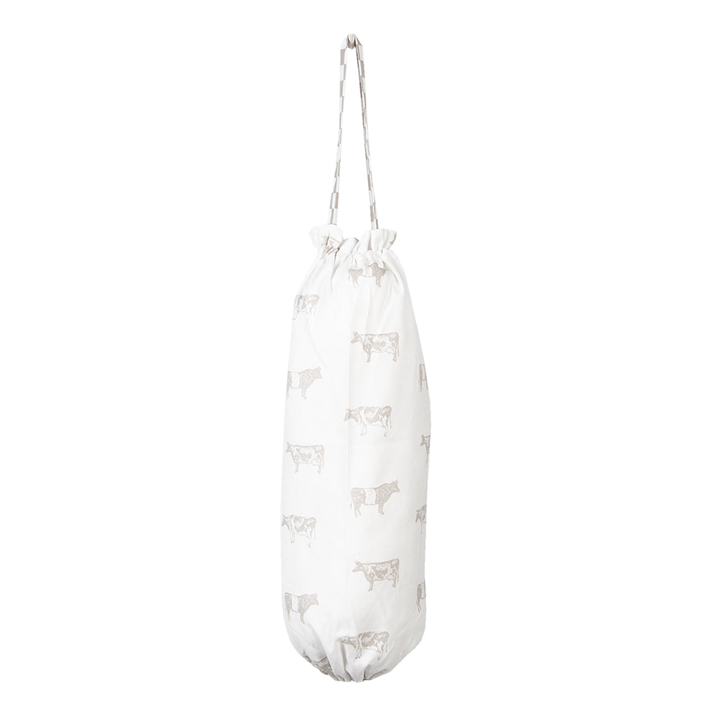 Clayre & Eef Tassenopberger 23x48 cm Beige Wit Katoen Koeien