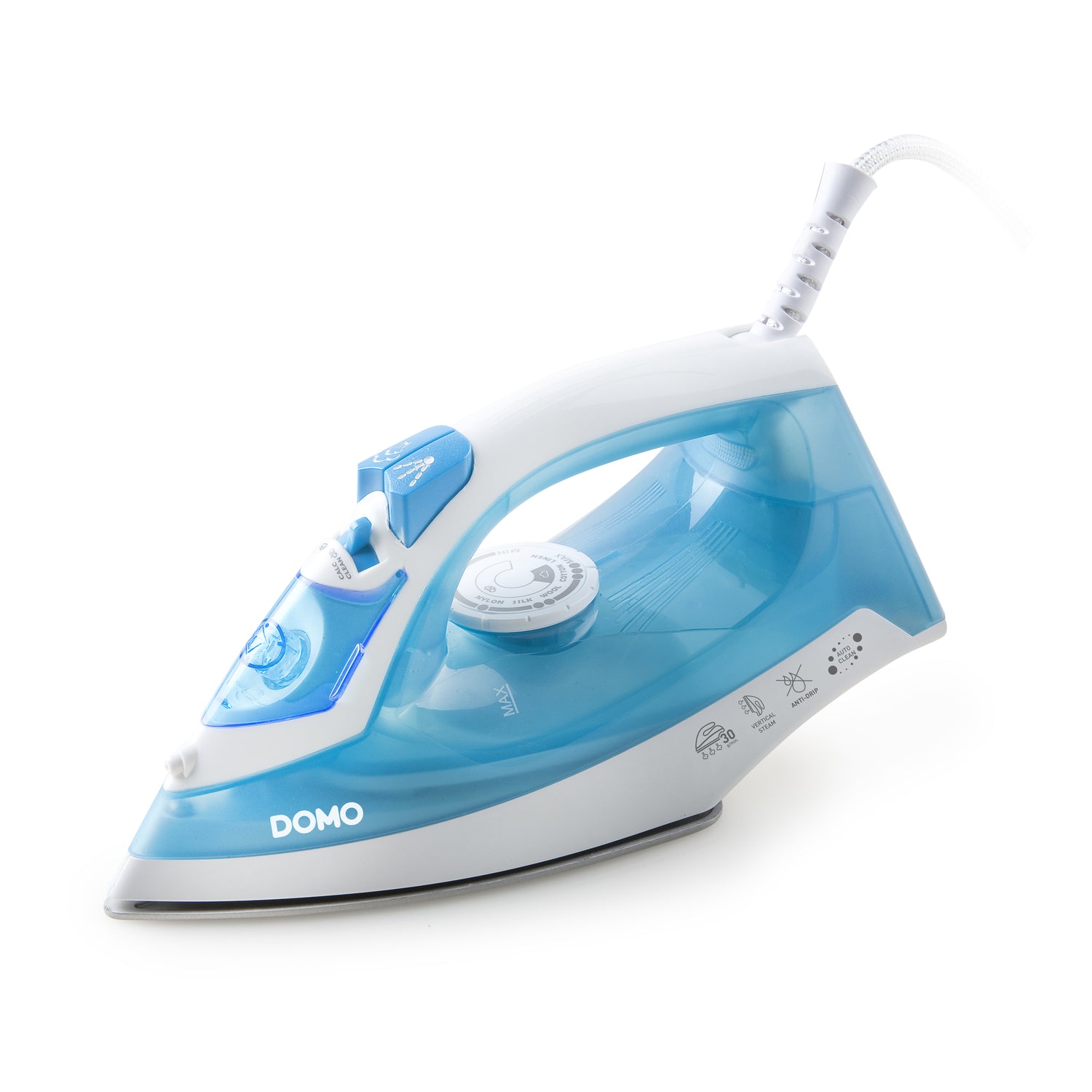 Domo DO7054S - Stoomstrijkijzer - Teflon zoolplaat - Blauw