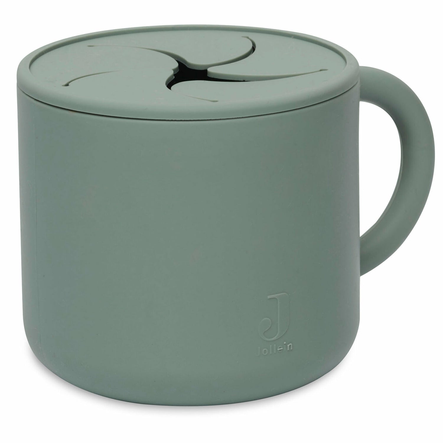 Jollein siliconen snack cup ash green (7 centimeter x 10 centimeter)