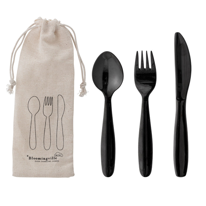 Bloomingville besteksetje zwart (17 centimeter x 3,5 centimeter)