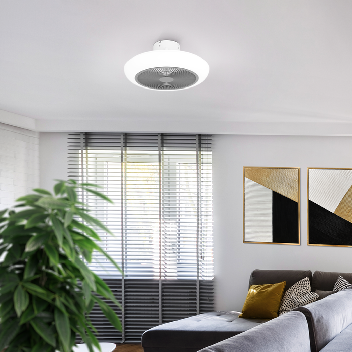 EGLO Sayulita Plafondlamp met ventilator - 45,5cm - Wit|Grijs