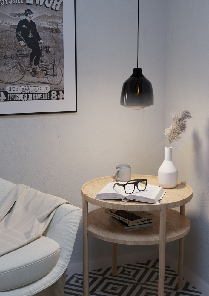 EGLO Sedbergh Hanglamp - E27 - Ø 20 cm - Zwart - Glas