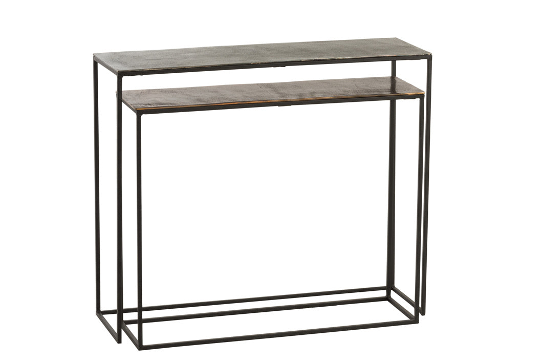 Duverger® Industry Alu - Sidetables - set van 2 - rechthoekig - kleur