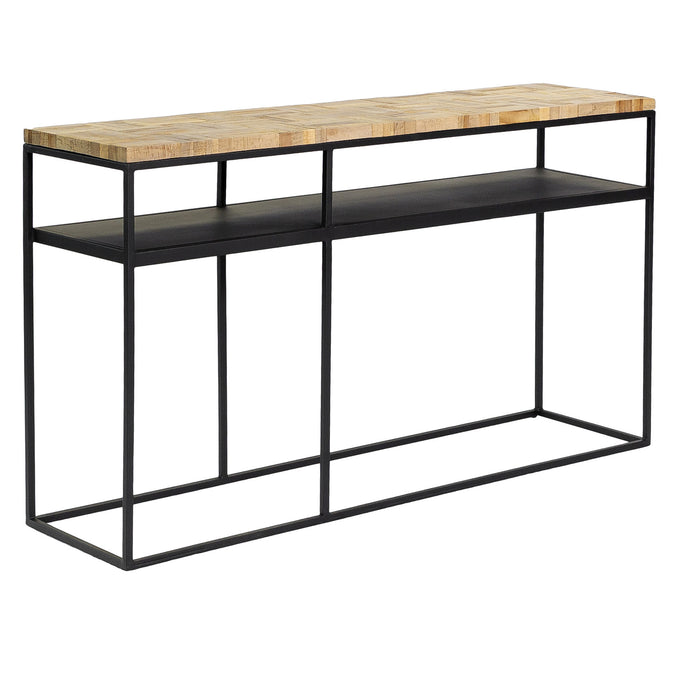 Duverger® Checked - Sidetable - greywash grijs - geblokt parket - zwar