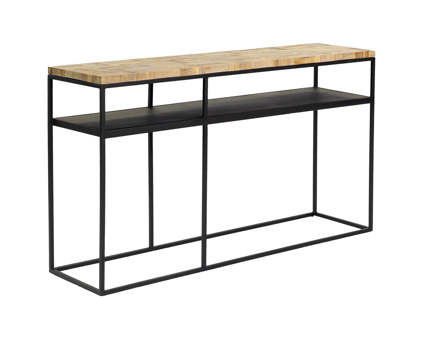 Duverger® Checked - Sidetable - greywash grijs - geblokt parket - zwar