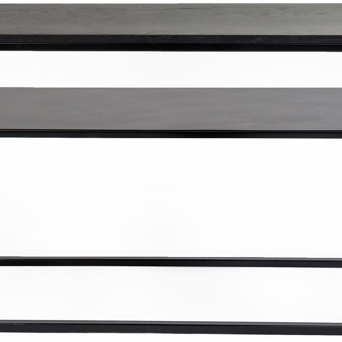 24Designs Power Sidetable – B100 X D35 X H70 Cm – Metaal – Zwart Eiken