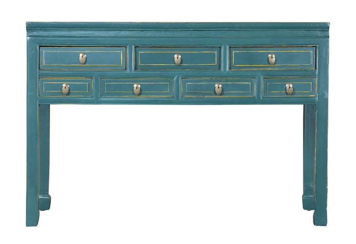 Fine Asianliving Antieke Chinese Sidetable Teal B121xD45xH78cm