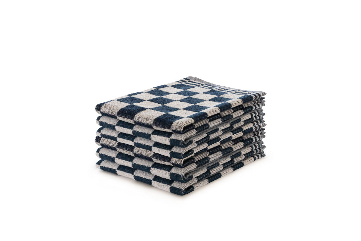 Eleganzzz Keukendoekset Blok 50x50cm - blauw - set van 6