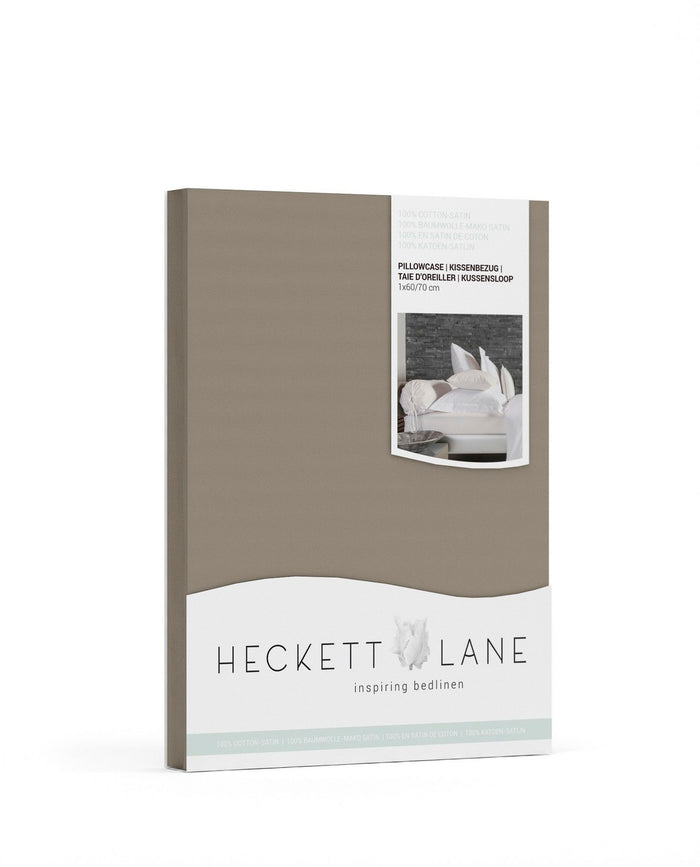 Heckett & Lane Elementi Kussensloop Katoen Satijn - taupe grey 60x70cm