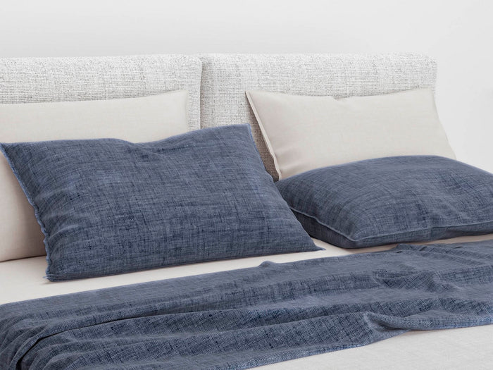 Zo Home Lino Kussensloop Linnen Look urban blue