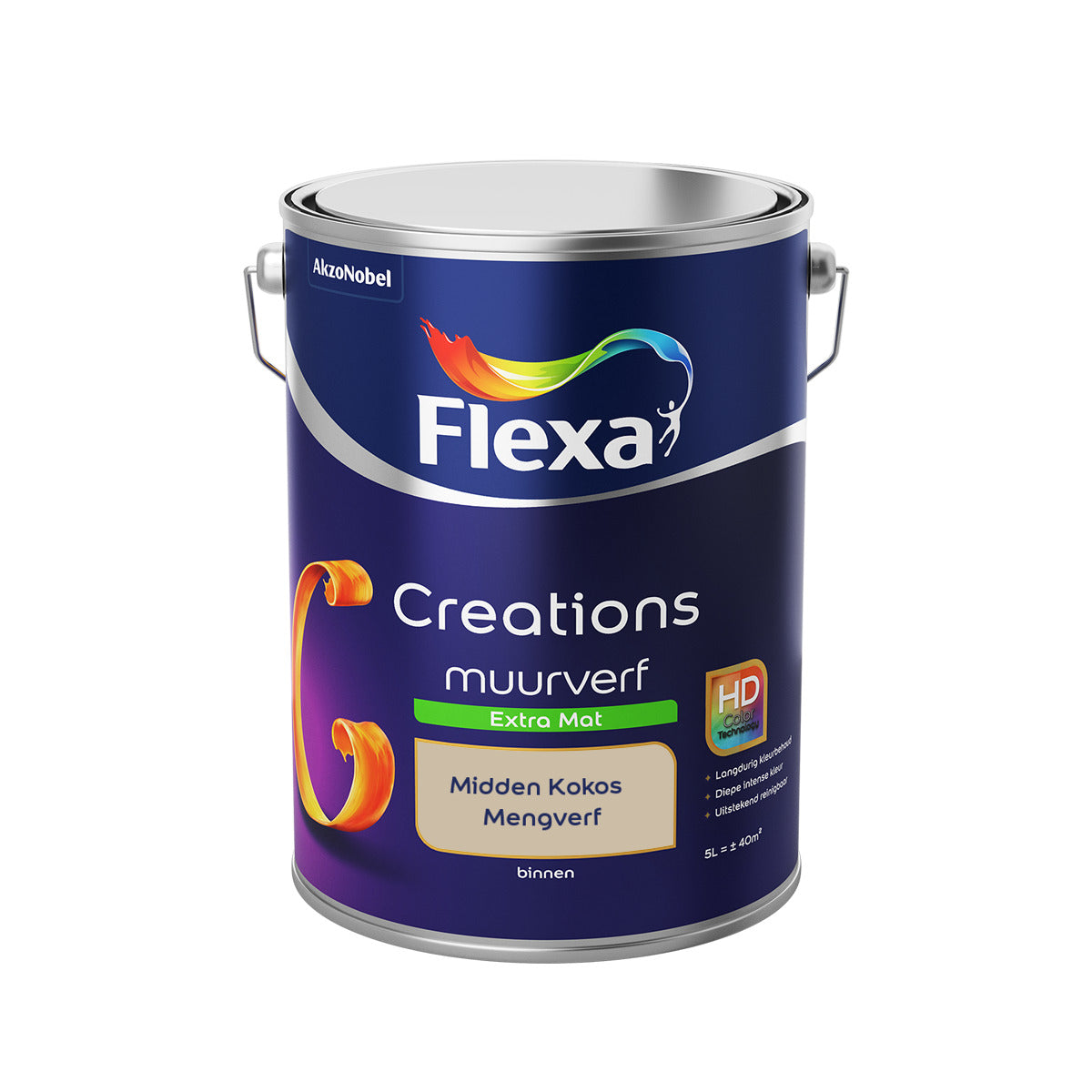 Flexa Creations - Muurverf Extra Mat - Midden Kokos  - 5 liter