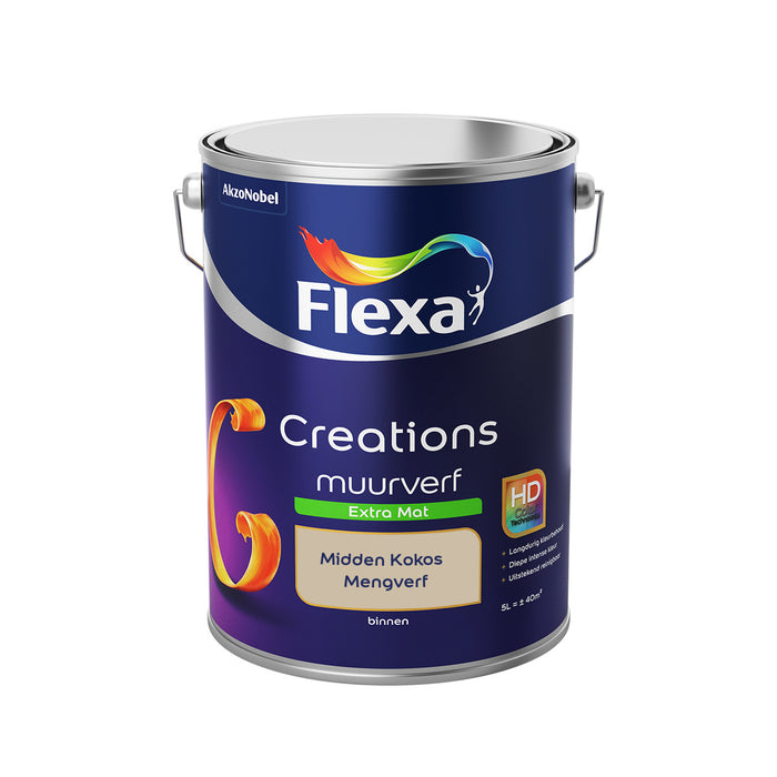 Flexa Creations - Muurverf Extra Mat - Midden Kokos  - 5 liter