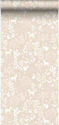 ESTAhome behang bos met bosdieren beige - 53 cm x 10,05 m - 139522