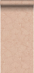 ESTAhome behang ginkgo bladeren licht terracotta - 0.53 x 10.05 m - 13
