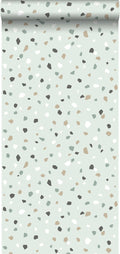 ESTAhome behang terrazzo mintgroen, wit en grijs - 0,53 x 10,05 m - 13
