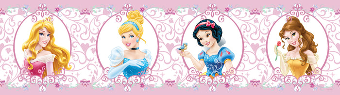Disney zelfklevende behangrand prinsessen roze - 14 x 500 cm - 600004