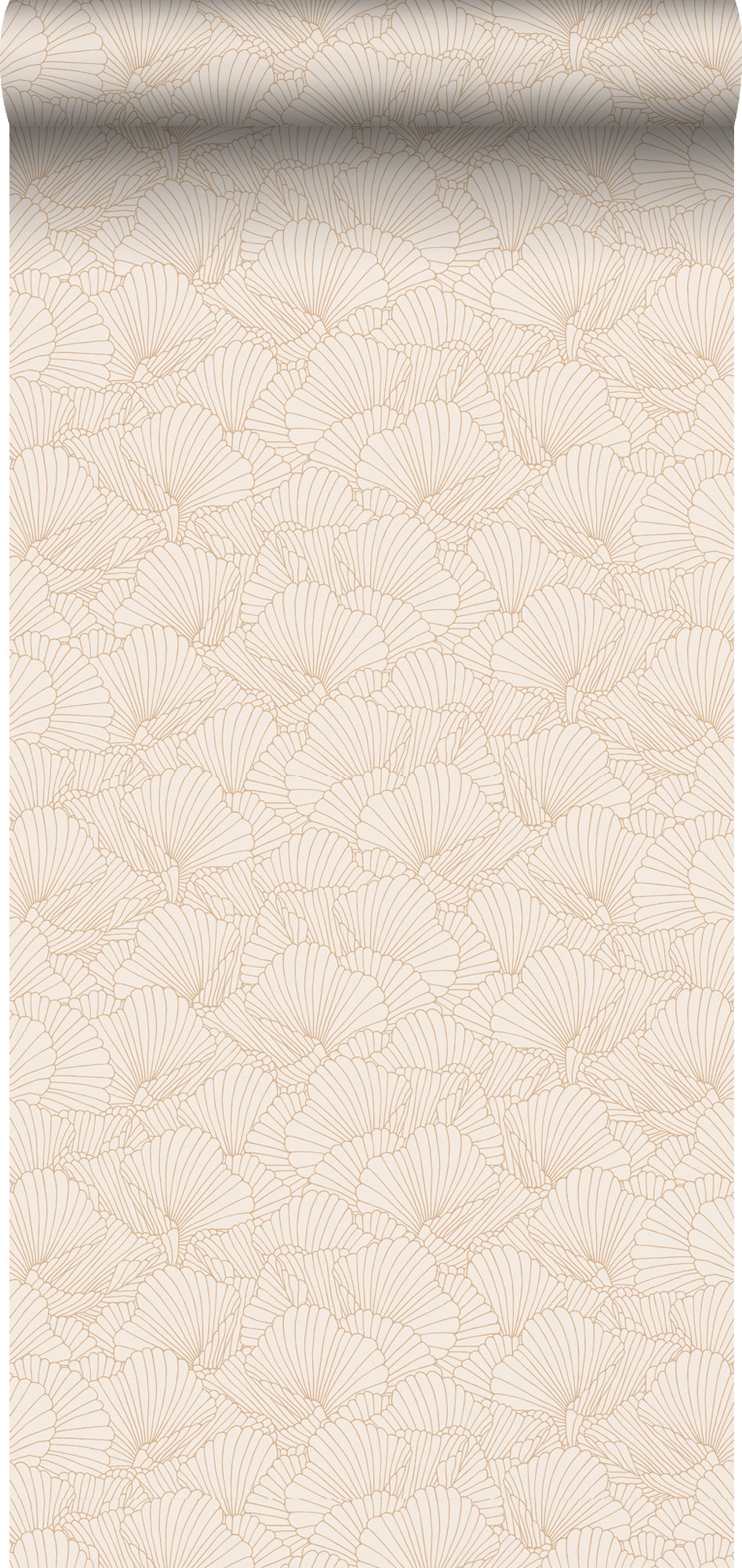 ESTAhome behang getekende bladeren zand beige en licht terracotta - 0.