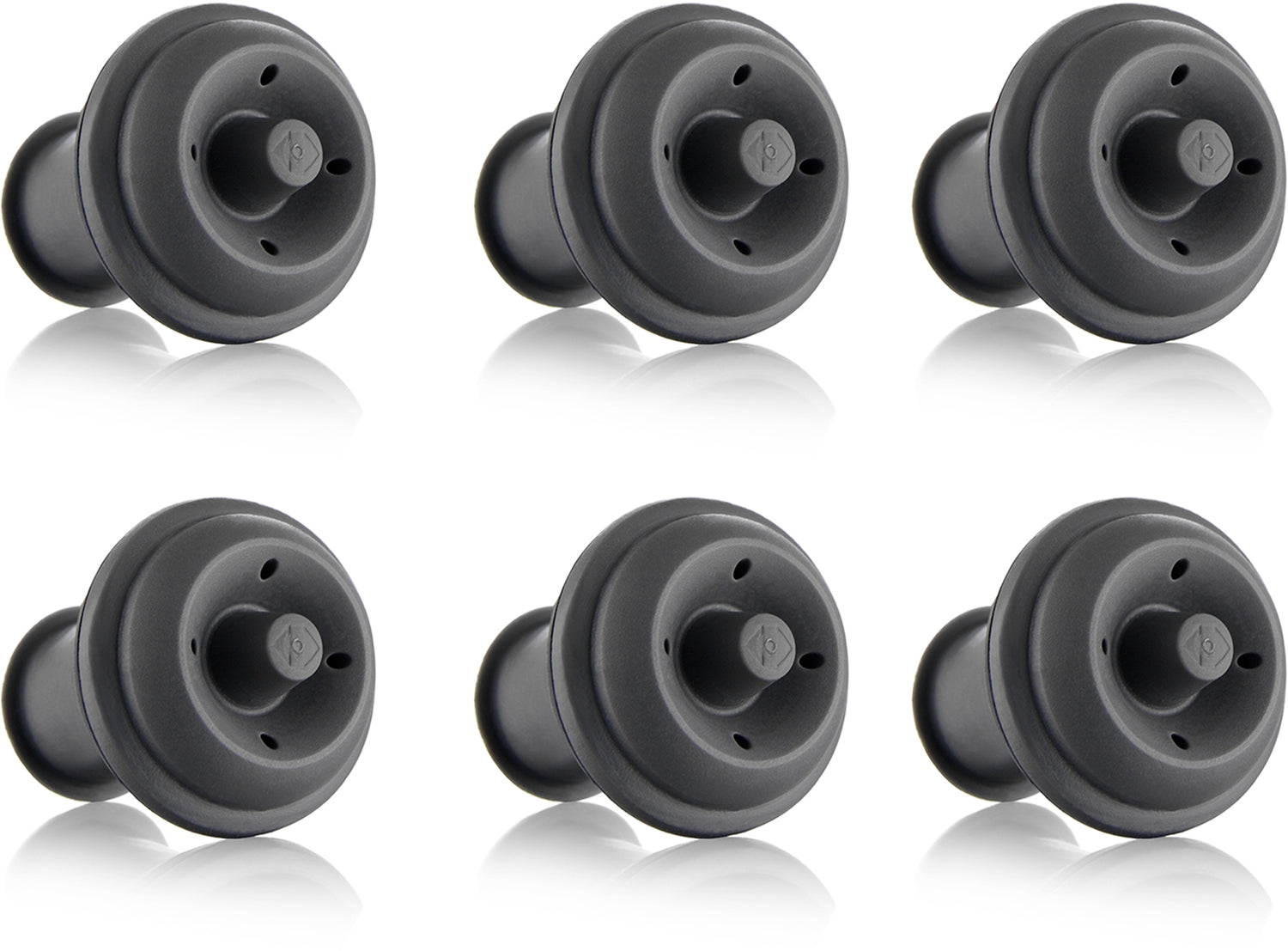 Vacu Vin Vacuüm Wijndop Grijs (6 stuks), Blister