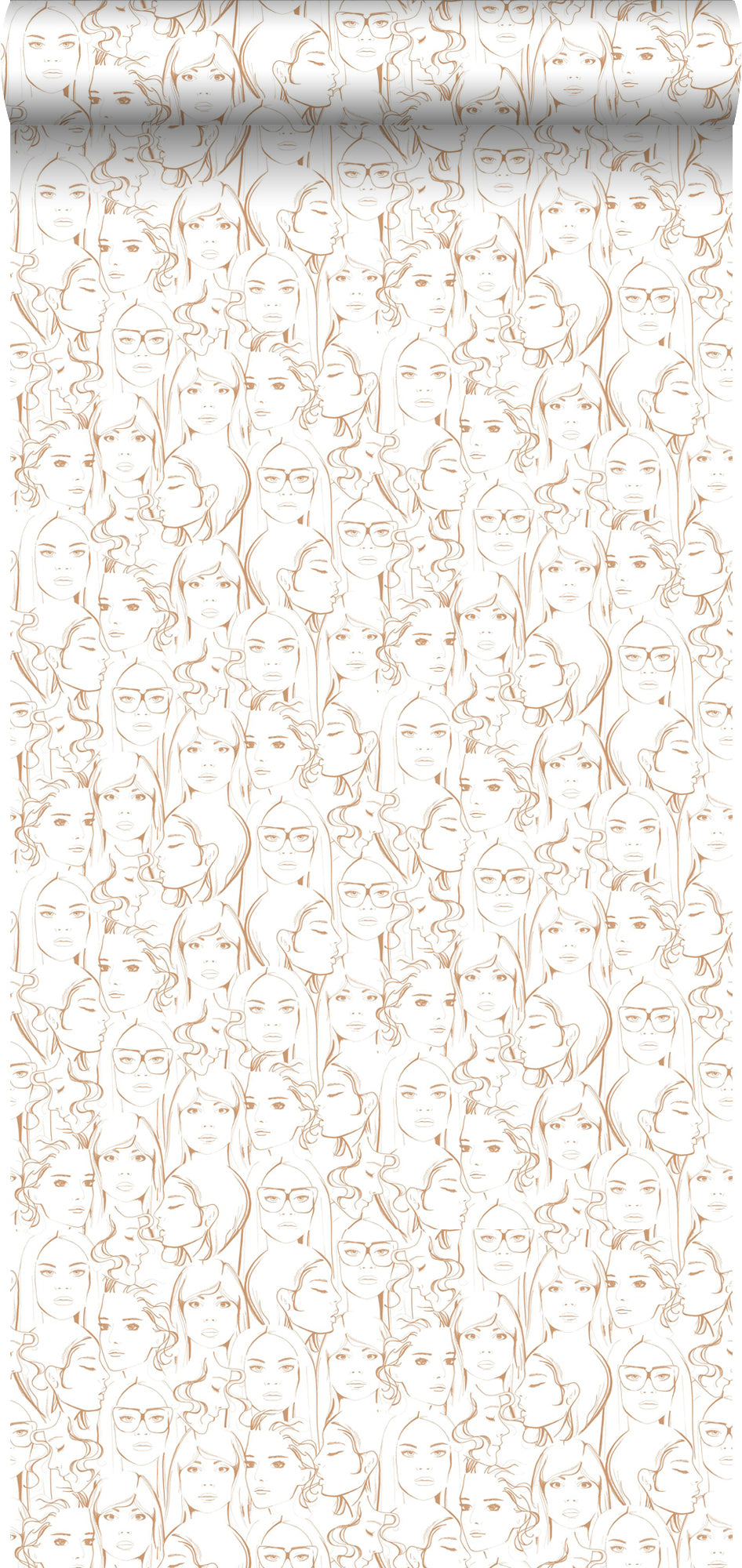 ESTAhome behang gezichten meisjes glanzend koper bruin - 138868 - 0,53