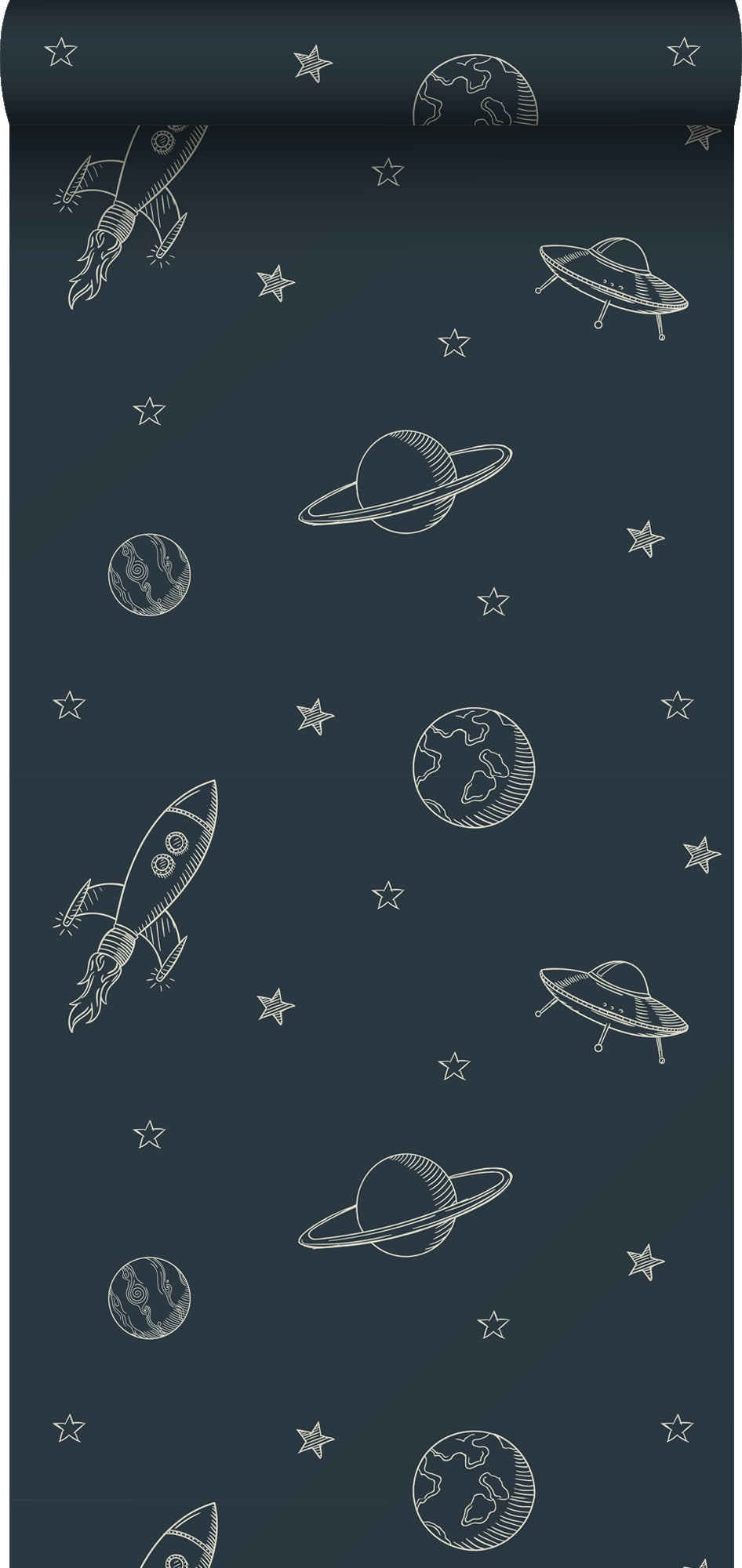 ESTAhome behang planeten in de ruimte donkerblauw - 0.53 x 10.05 m - 1
