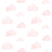 ESTAhome behang gestempelde wolkjes licht roze en wit - 53 cm x 10,05