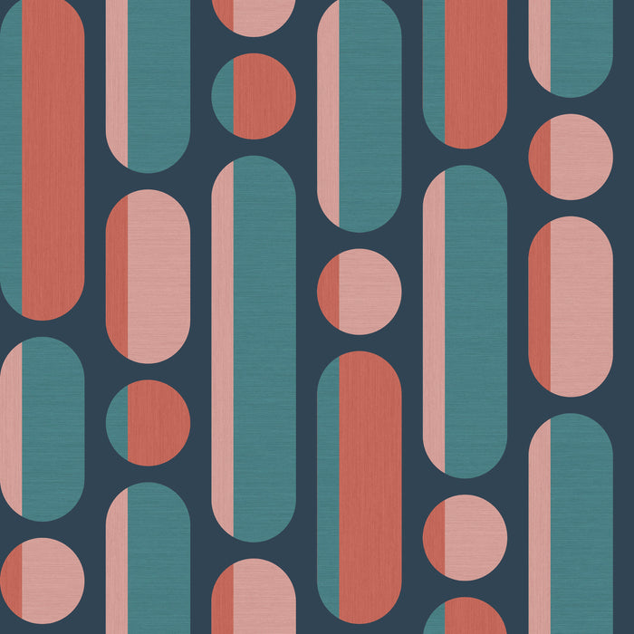 Envy vliesbehang Morse blauw|roze 10mx52 cm