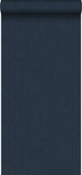 ESTAhome behang effen denim jeans structuur donkerblauw - 0,53 x 10,05