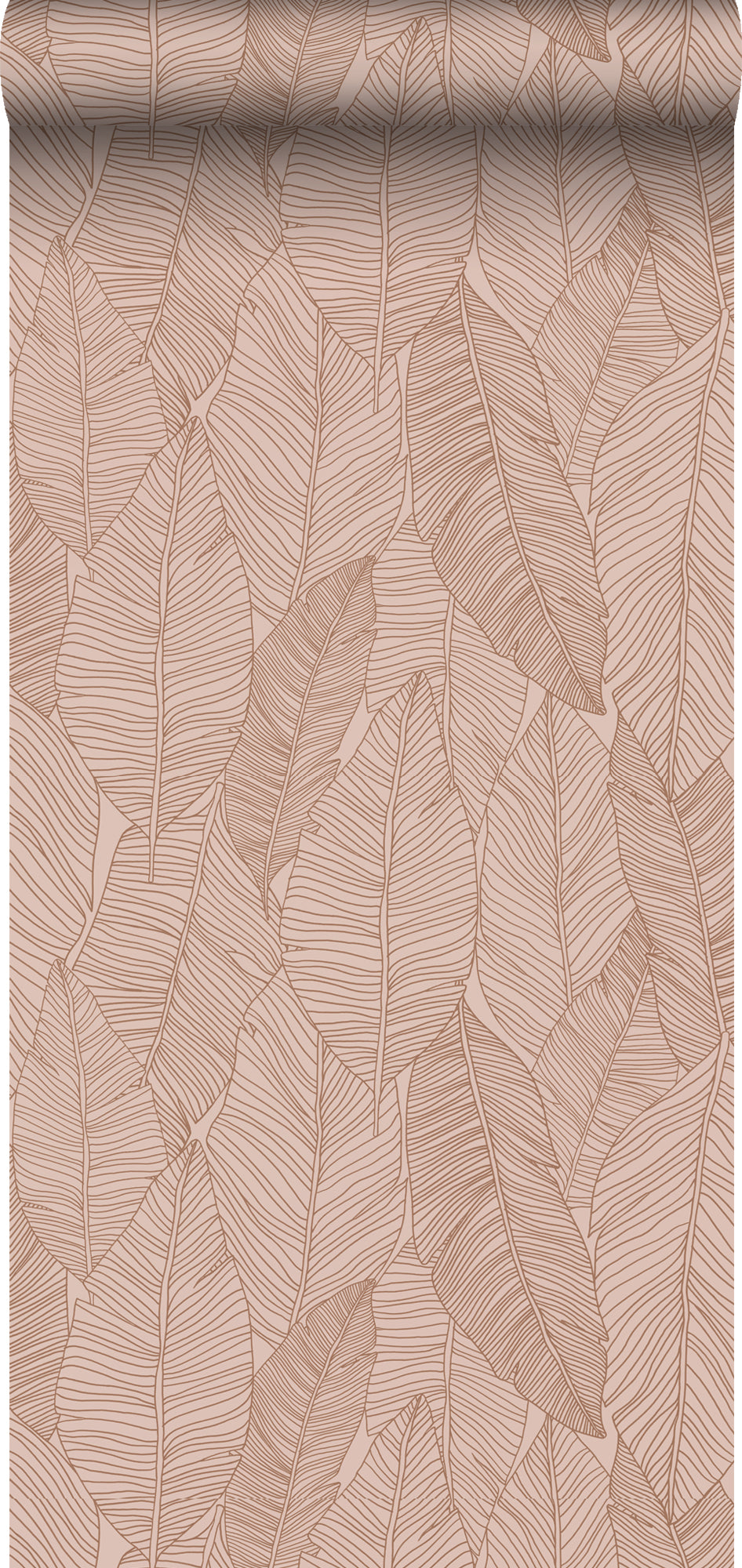 ESTAhome behang getekende bladeren terracotta roze - 0,53 x 10,05 m -