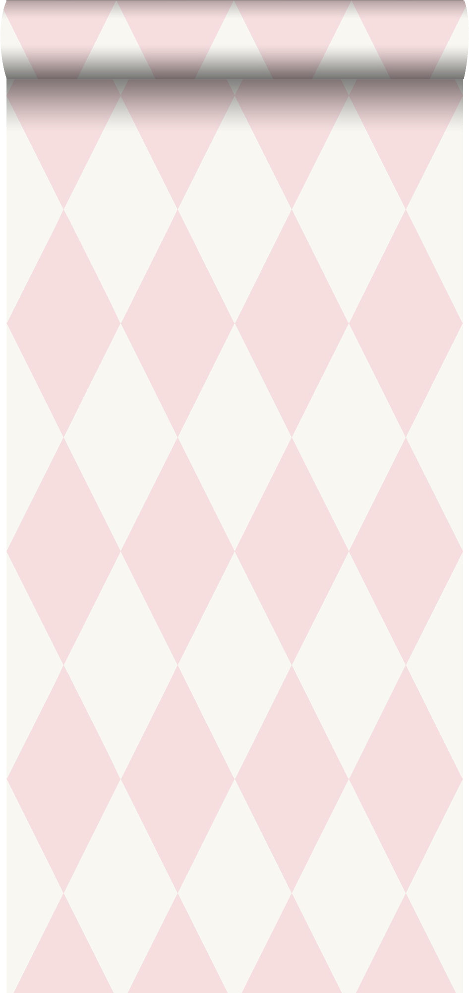 Origin Wallcoverings behang ruiten glanzend roze en wit - 0,53 x 10,05