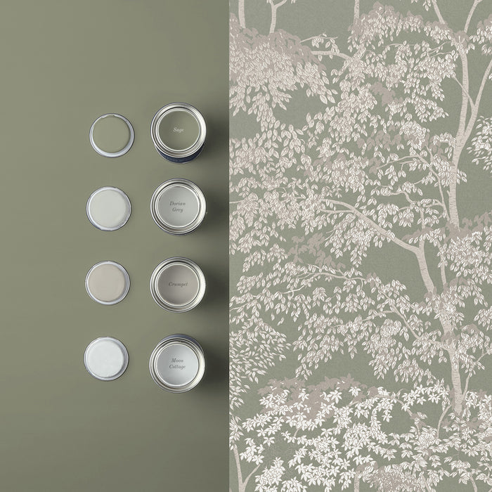 Graham & Brown vliesbehang Idyll Tree Sage groen